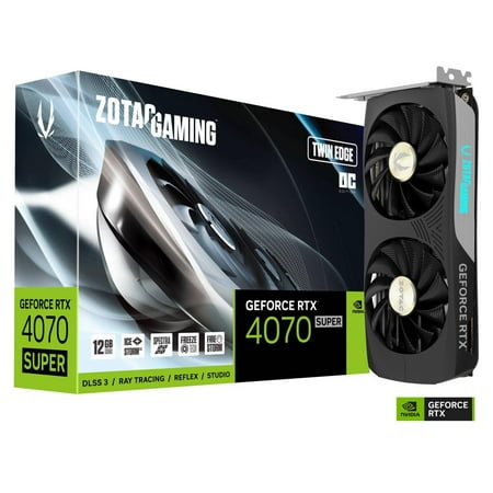 ZOTAC - GeForce RTX 4070 SUPER Twin Edge OC 12GB GDDR6X PCI Express 4.0 Graphics Card - Gray