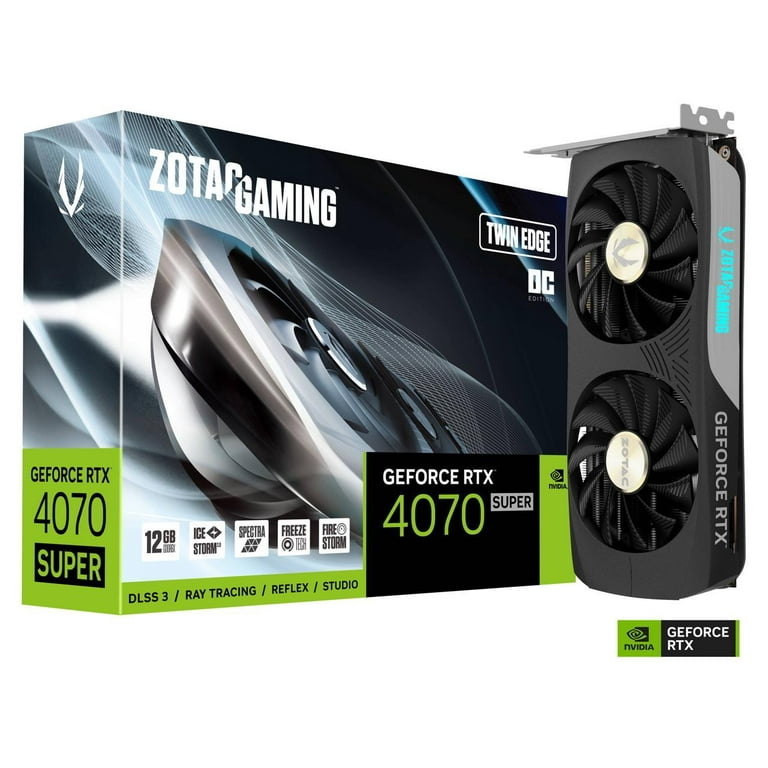 ZOTAC GAMING GeForce RTX 4070 SUPER Twin Edge OC DLSS 3 12GB GDDR6X 192-bit 21 Gbps PCIE 4.0 Compact Gaming Graphics Card, IceStorm 2.0 Advanced ZOTAC GAMING GeForce RTX 4070 SUPER Twin Edge OC DLSS 3 12GB GDDR6X 192-bit 21 Gbps PCIE 4.0 Compact Gaming Graphics Card, IceStorm 2.0 Advanced