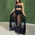 thumbnail image 2 of GERsome Women's Summer 2 Piece Outfit Crop Tube Tops and Mesh Long Skirt Set, 2 of 5