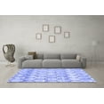 thumbnail image 3 of Ahgly Company Indoor Square Trellis Blue Modern Area Rugs, 4' Square, 3 of 4