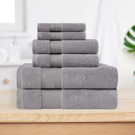 BNM Turkish Cotton Heavyweight 6 Piece Towel Set Gray