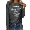 thumbnail image 2 of CLOISE Sweatshirts for Women Letter Print Pullover Sweatshirts Crew Neck Long Sleeve Hoodies Shirts Gray Basic Tops Fall Cute Preppy Clothes 2XL, 2 of 4
