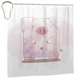 thumbnail image 3 of YFYANG Waterproof Bathroom Shower Curtain, Cute Pink Cartoon Pig Shower Curtain Set with Hooks, Home Bathroom Tub Decor - 72 "x72", Iron Hooks, 3 of 7