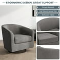 thumbnail image 3 of UIXE Swivel Barrel Accent Chair, Modern Round Linen Arm Chair for Living Room, Bedroom, Comfy Club Reading Chairs, Gray, 3 of 6