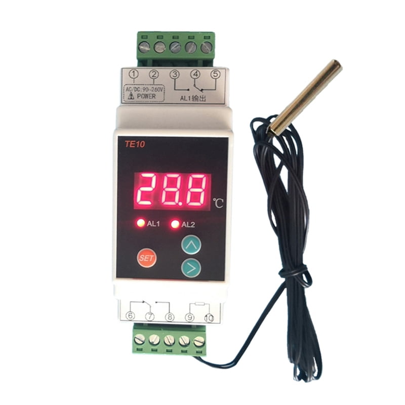 3X Din Rail Thermostat with -40-110℃ Convenient 2 Way Output Temperature Alarm Controller Output 7A/250VAC