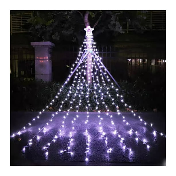 SUNSIOM Christmas Decorations Star Waterfall Lights, 11.5ft LED String ...