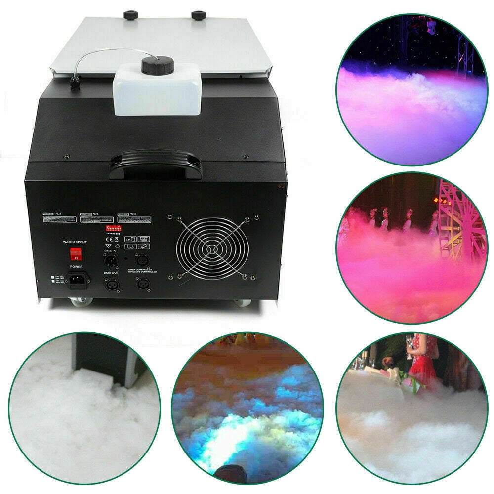 Miumaeov Low Lying Fog Smoke Machine 3000W Ground Smoke Fog Machine with Remote Controls DMX DJ Stage Party Show for Wedding Halloween Party Stage Effect