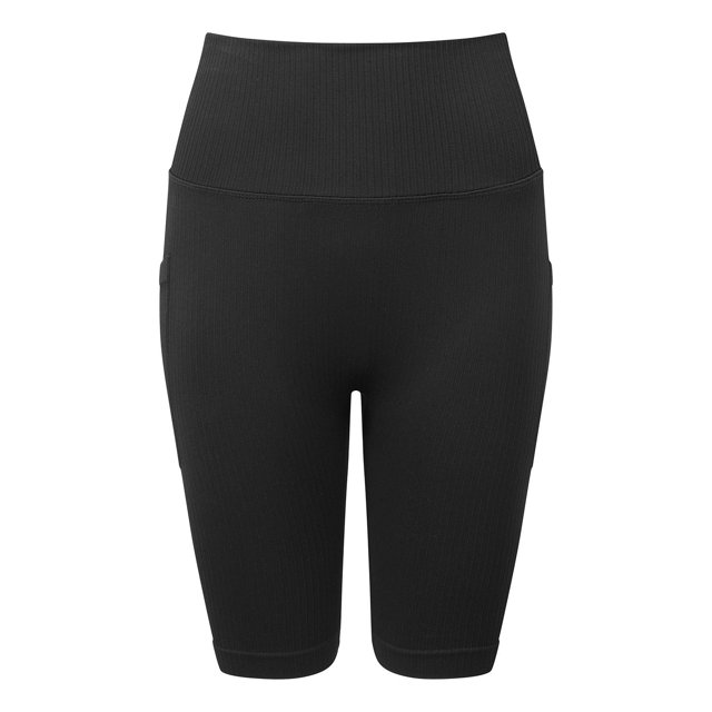 TriDri - Shorts de Ciclismo Diseño Acanalado para Mujer (Negro)