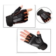 thumbnail image 1 of Un par de guantes deportivos de gimnasio antideslizantes, guantes de medio dedo negros y naranjas para ejercicio de entrenamiento M, 1 of 12