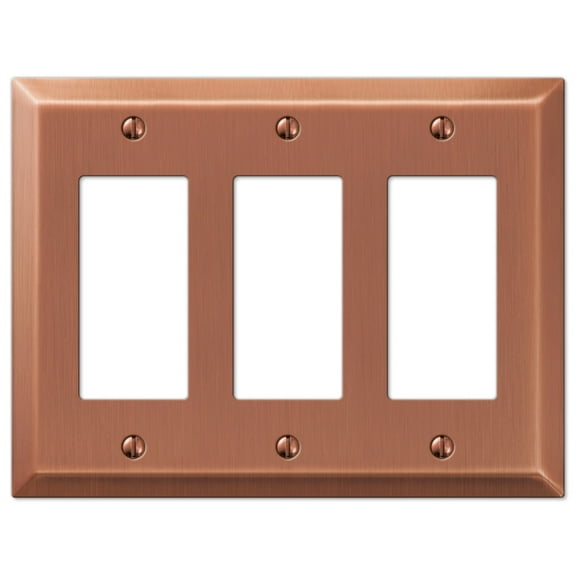 Amerelle 163RRRAC Century Wallplate, 3 Rocker, Steel, Antique Copper, 1-Pack