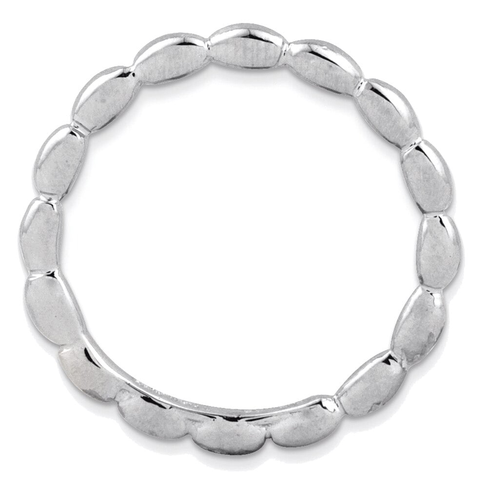 Beautiful Sterling Silver Stackable Expressions Rhodium Beaded Ring