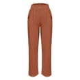 thumbnail image 4 of WJHWSX Women's Pants,Pants for Womem,Casual Pants for Women,Moisture Wicking,Breathable,Solid,Cotton,Linen ,Red,XL, 4 of 6