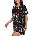 thumbnail image 3 of Womens Pajama Sets With Pocket, colorful geometry Lounge Sets Short Sleeve Sleepwear PJ Sets for Women, 3 of 6