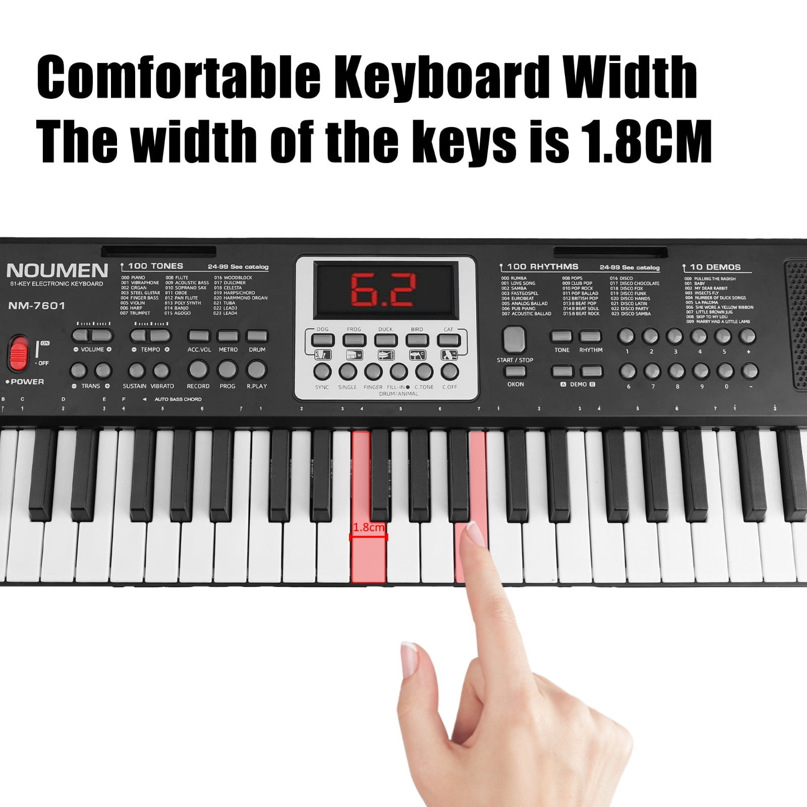 Elegant Choise Piano Keyboard for Kids 61 Key Electric Organ with Music Stand and Microphone, Black