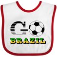 thumbnail image 3 of Inktastic Go, Brazil- Soccer, Football Boys or Girls Baby Bib, 3 of 4