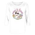 thumbnail image 4 of Levmjia Women's Easter Bunny T Shirt 3/4 Sleeve Crewneck Casual Loose Fit Spring Summer Top Graphic Tee Cute Rabbit Shirt, 4 of 5