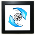 thumbnail image 1 of Compass Around North South Black Square Frame Picture Wall Tabletop, 1 of 3