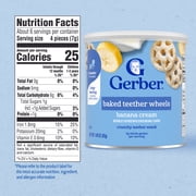 (2 pack) Gerber Snacks for Baby Teether Wheels, Banana Cream, 1.48 oz Canister
