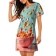 thumbnail image 2 of Balery Floating Colorful Cereal Camisón de manga corta con cuello redondo para mujer, cómodo y elegante., 2 of 6