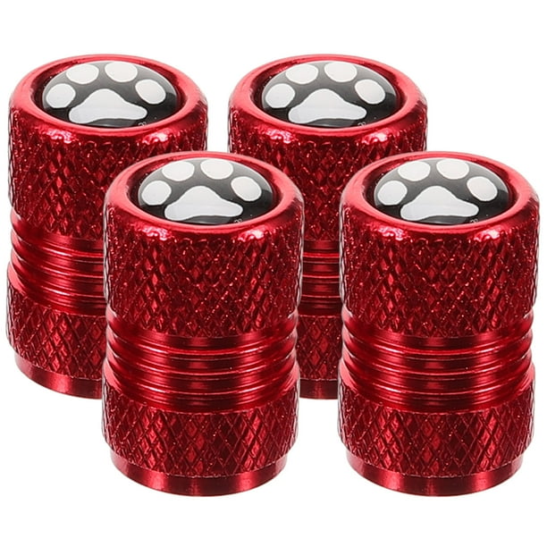 BRIGHTFUFU 4 Uds. Tapas de válvula de neumático, tapas de válvula de neumático de coche, tapa de válvula de neumático con estampado de pata, tapa de válvula de neumático de vehículo