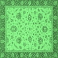 thumbnail image 1 of Ahgly Company Indoor Square Oriental Emerald Green Traditional Area Rugs, 7' Square, 1 of 4