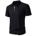 thumbnail image 5 of Kakii Men's Elastic Lightweight Polo Shirt Summer Zipper Pullover Short Sleeve Top, 5 of 9