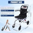 thumbnail image 3 of Yedigre Folding Transport Wheelchair for Adults - Wide Comfort Seat, All-Terrain Tires, Portable & Lightweight, 3 of 9