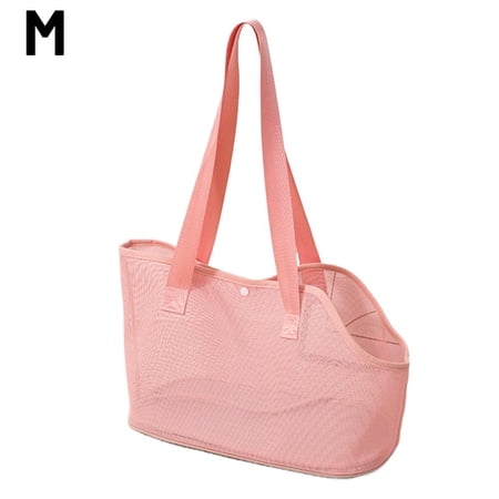 OADUKQ Mesh Pet Carrier Bag Breathable Mesh Cat Dog Travel Summer Outdoor Trips and Vet Pink Medium 14.17 X 9.06 X 7.09 in