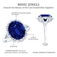 thumbnail image 5 of Rosec Jewels Vintage Inspired Lab Grown Blue Sapphire Ring with Diamond (10X12 mm), 925 Sterling Silver, US 4.00, 5 of 8