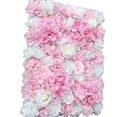 thumbnail image 5 of 12 Pack Silk Flower Rose Hydrangea Artificial Flower Wall Panel Wedding Background Decor 15.75 * 23.62 in, 5 of 8