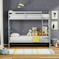thumbnail image 2 of Plana Solid Wood Twin Over Twin Bunk Bed in Light Gray, 2 of 6