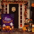 thumbnail image 3 of Happy Halloween Garden Flags 12x18 Double Sided Burlap Holiday Pumpkin Ghosts Garden Flag Halloween Outdoor Decorations Small Decorative Yard Lawn Porch Flags for Outside, 3 of 6