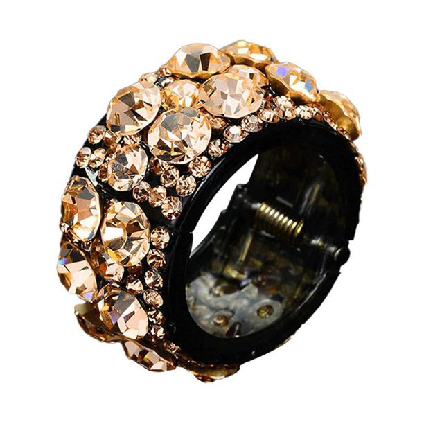 Pinza para el pelo con diamantes de imitación, elegante accesorio para coletas para mujeres y niñas, diseño elegante y lujoso.