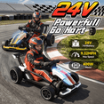 thumbnail image 4 of TOYBSNR 24V Electric Drift Go Kart for Kids 6-14, 24V Drift Car Ride On Racing Kart for Big Kids, Adjustable Seat, 9.3 MPH, White, 4 of 10