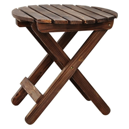 - Shine Company Rustic Round Folding Table, Cedar Wood - Rustic Wine