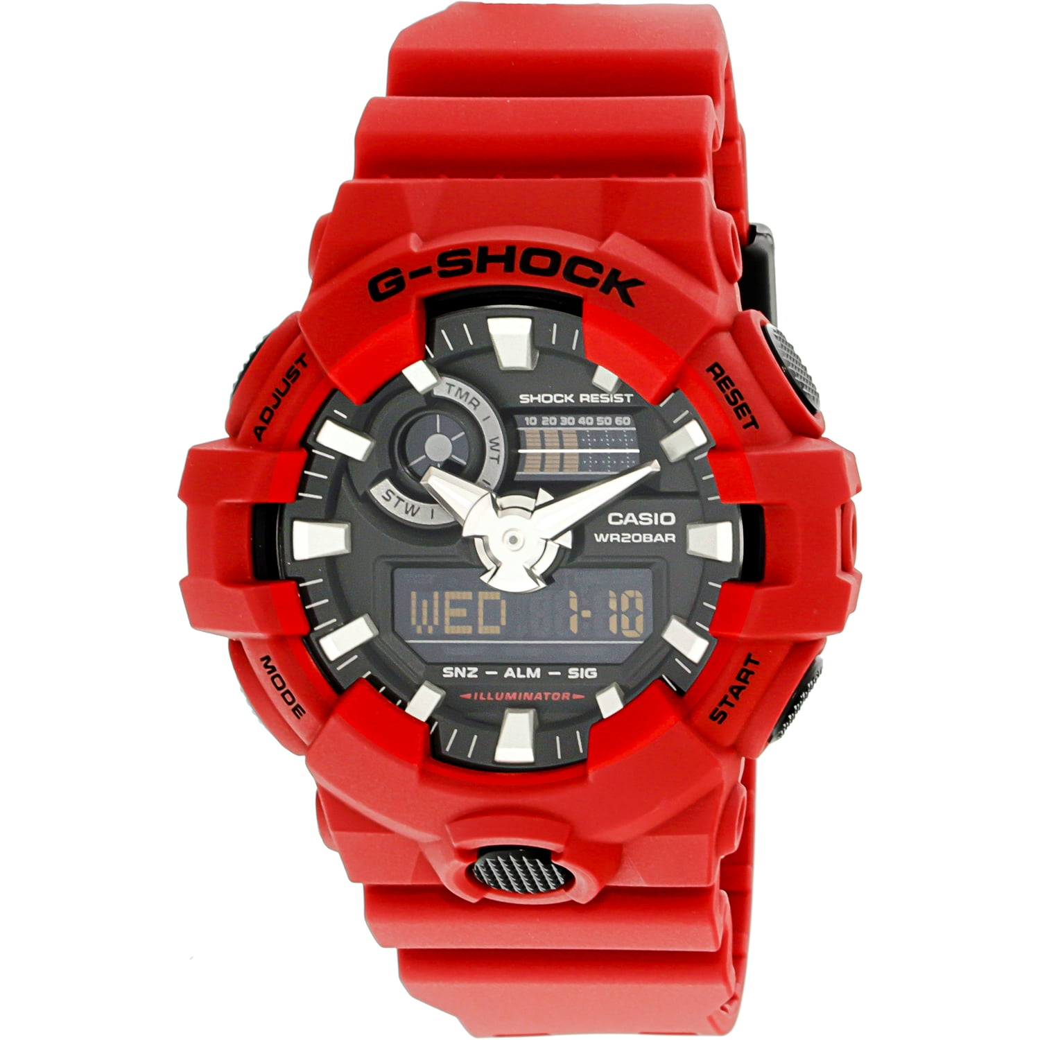 Casio Men's G Shock GA700-4A Red Resin Japanese Quartz Watch - Walmart.com