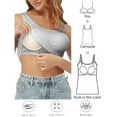 thumbnail image 3 of Qric Women's Basic Wide Strap Tank Top Round Neck Summer Cami With Built-in Shelf Bra (S-2XL), 3 of 7