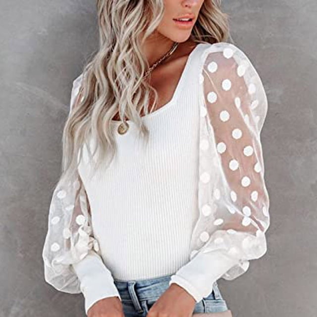 Pntutb moda mujer cuello cuadrado ahueca hacia fuera la manga larga camiseta otoño blusa sólida tops Pntutb Pntutb-3871