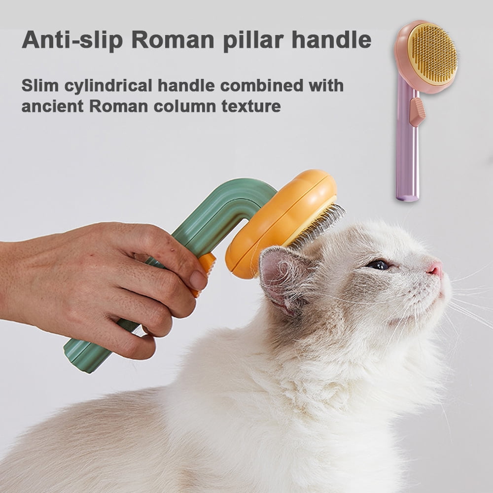 Pet Pumpkin Brush, Pet Grooming Self Cleaning Slicker Brush for
