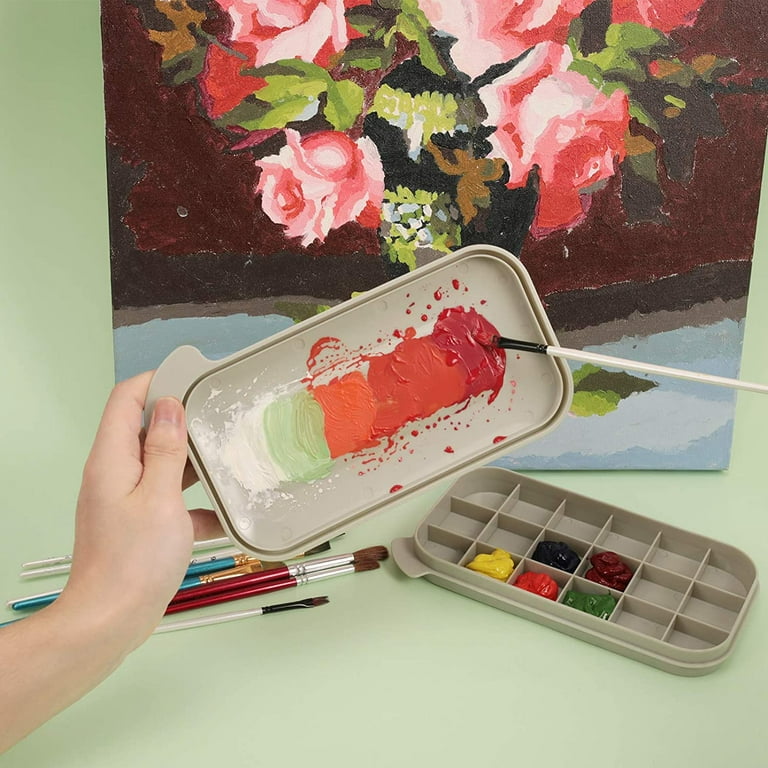MEEDEN Porcelain Artist Paint Palette Rose Designed Tray for Watercolor Gouache Painting, 6 inch in Diameter