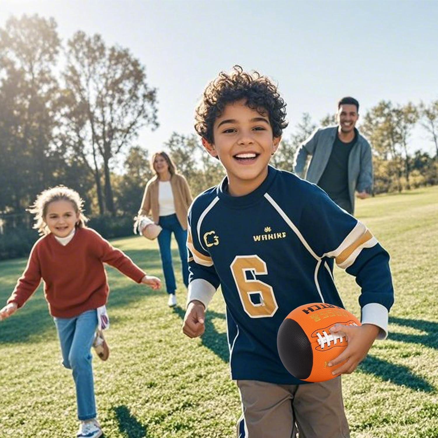 PassCatch Training Football, Peewee Size(Ages 3-9) Kids/Youth (Ages 7-13) Official Size(Ages 13+), Fatherless Bounce Back Leather Football Improving Enhance Solo Passing Catching Skills(Deflated)