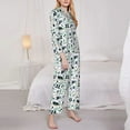 thumbnail image 3 of Yiaed Modern Industry Print Pajamas Women's Long Sleeve Sleepwear Soft Button Down Loungewear Pjs Lounge Set Nightwear Womens Pajama Pants-XX-Large, 3 of 7