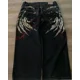thumbnail image 3 of Pantalones vaqueros holgados con bordado de calavera retro de nueva tendencia estadounidense para hombre, estilo Y2K, estilo Harajuku, hip-hop, gótico, para ocio y patineta, 3 of 5