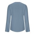 thumbnail image 5 of LEAVINGSUO Womens Plus Size $5 Womens Ladies Long Sleeve Shirt Casual Loose Solid Color Blouse, 5 of 5