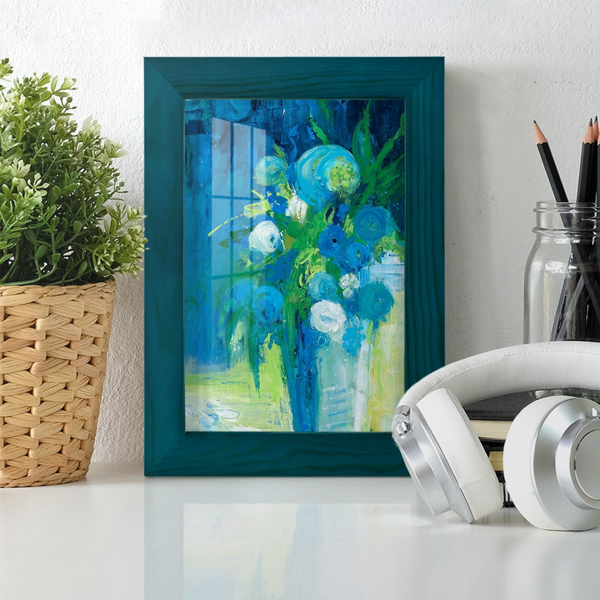 Literal Imaginings -Framed Print w/glass-Ocean Blue
