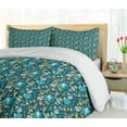 thumbnail image 5 of Ambesonne Floral Duvet Cover Sets, Spring Growth Meadow Design, 2-Queen, Dark Teal and Pale Orange, 5 of 6
