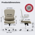 thumbnail image 2 of Silla de oficina TRALT ergonómica de malla ajustable con soporte lumbar, color caqui, 2 of 9