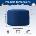 thumbnail image 5 of Fulsmile 2.5Ft Bean Bag Chair for Kids with Memory Foam Filling Kid Beanbag Chair Detachable Soft Cover for Bedroom Living Room, Velvet Blue, 5 of 7