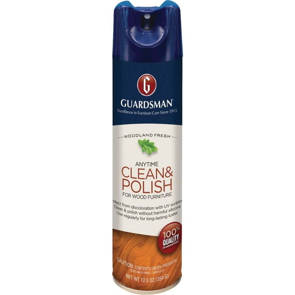 Guardsman 460700 Clean & Polish For Wood Furniture-Silicone Free, UV Protection, Woodland Fresh, 12.5 Oz, 1 Count