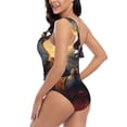 thumbnail image 4 of Honeii Maple Leaf Meditating Squirrel for women's one-piece swimsuit featuring a chic one-shoulder design experience elegance and style in the water-XX-Large, 4 of 6